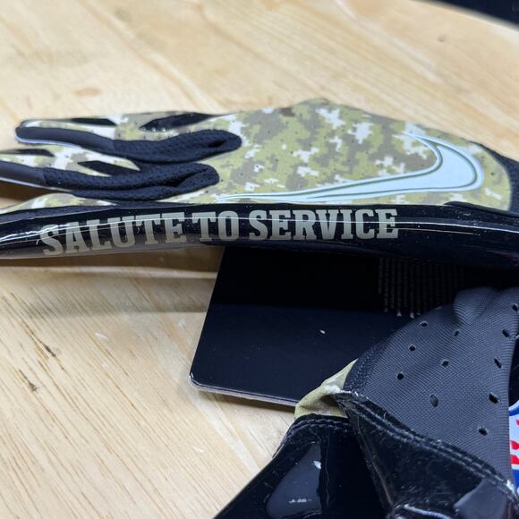 Nike Vapor Jet 6.0 NFL Salute To Service Black Camo Football Gloves Men's Large - Picture 3 of 6
